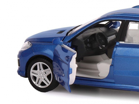 Фото Машина "АВТОПАНОРАМА" Mercedes-Benz ML63 AMG, синий, 1/32, свет, звук, инерция, в/к 17,5*13,5*9 см | Инномарт