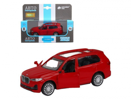 Фото Машина "АВТОПАНОРАМА" BMW X7, 1/44, красный металлик, откр. двери, в/к 17,5*12,5*6,5 см | Инномарт