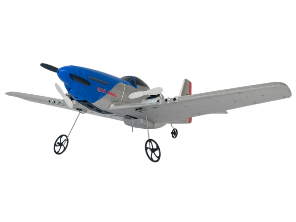 Радиоуправляемый самолет Volantex RC Mustang 400мм (синий) 2.4G 2ch LiPo RTF with Gyro