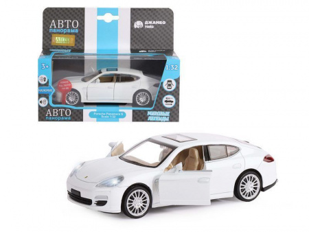 Фото Машина "АВТОПАНОРАМА" Porsche Panamera S, белый, 1/32, свет, звук, инерция, в/к 17,5*13,5*9 см | Инномарт