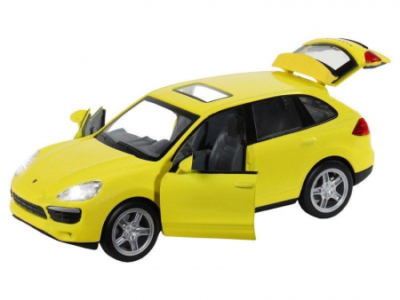Фото Машина "АВТОПАНОРАМА" Porsche Cayenne S, желтый, 1/32, свет, звук, инерция, в/к 17,5*13,5*9 см | Инномарт