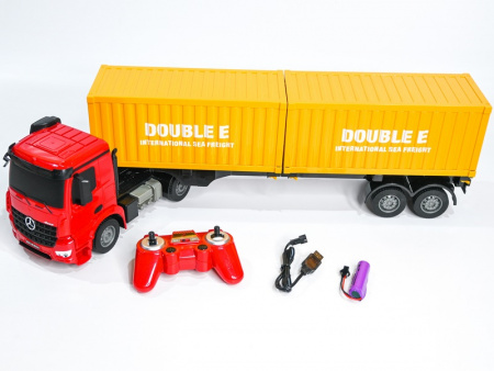 Фото Радиоуправляемый тягач на 2 контейнера Double Eagle Mercedes-Benz Arocs 1/26 2.4G RTR | Инномарт