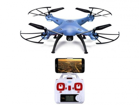 Фото Р/У квадрокоптер Syma X5HW (голубой) с FPV трансляцией Wi-Fi, барометр 2.4G RTF | Инномарт