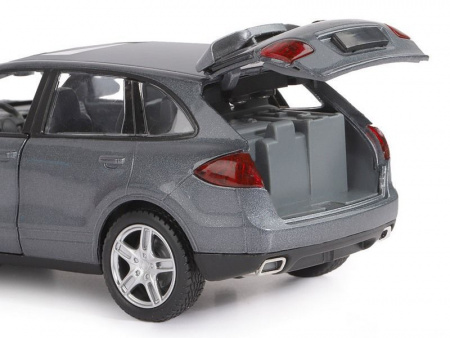 Фото Машина "АВТОПАНОРАМА" Porsche Cayenne S, серый, 1/32, свет, звук, инерция, в/к 17,5*13,5*9 см | Инномарт