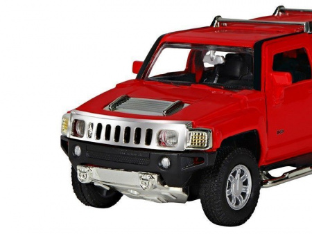 Фото Машина "АВТОПАНОРАМА" Hummer H3, красный, 1/32, свет, звук, инерция, в/к 17,5*13,5*9 см | Инномарт