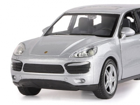 Фото Машина "АВТОПАНОРАМА" Porsche Cayenne S, серебряный, 1/32, свет, звук, инерция, в/к 17,5*13,5*9 см | Инномарт