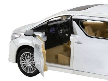 Фото Машина "АВТОПАНОРАМА" Toyota Alphard, белый, 1/29, свет, звук, инерция, в/к 20*10*11 см | Инномарт