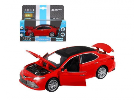 Фото Машина "АВТОПАНОРАМА" Toyota Camry, красный, 1/32, свет, звук, инерция, в/к 17,5*13,5*9 см | Инномарт