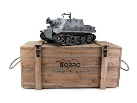 Фото Радиоуправляемый танк Torro Sturmtiger PRO 1/16 ВВ-пушка, деревянная коробка V3.0 2.4G RTR | Инномарт
