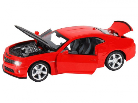 Фото Машина "АВТОПАНОРАМА" Chevrolet Camaro SS, красный, 1/32, свет, звук, инерция, в/к 17,5*13,5*9 см | Инномарт