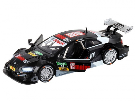 Фото Машина "АВТОПАНОРАМА" Audi RS 5 DTM, черный матовый, 1/32, свет, звук, инерция, в/к 17,5*13,5*9 см | Инномарт