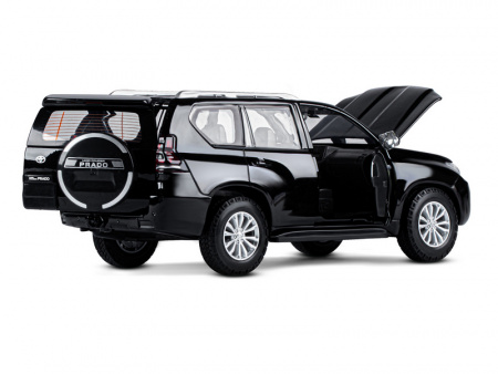 Фото Машина "АВТОПАНОРАМА" Land Cruiser Prado, 1/24, черный, свет, звук, в/к 24,5х12,5х10,5 см | Инномарт