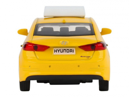 Фото Машина "АВТОПАНОРАМА" HYUNDAI ELANTRA, ГОРОДСКОЕ ТАКСИ, 1/40, инерция, откр. двери, 17,5*12,5*6,5 | Инномарт