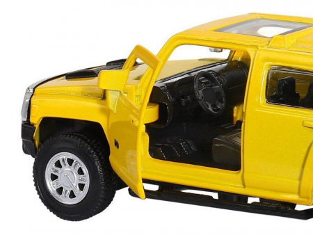 Фото Машина "АВТОПАНОРАМА" Hummer H3, желтый, 1/43, инерция, в/к 17,5*12,5*6,5 см | Инномарт