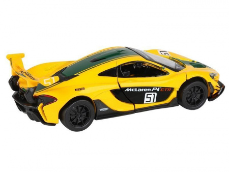 Фото Машина "АВТОПАНОРАМА" Mclaren P1™ GTR, желтый, 1/32, свет, звук, инерция, в/к 17,5*12,5*6,5 см | Инномарт