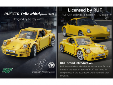 Фото Конструктор CaDA спорткар RUF CTR Yellowbird 1/12 (1515 деталей) | Инномарт
