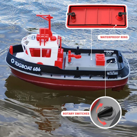 Фото Радиоуправляемый буксир Heng Long Tugboat (черный) 2.4G 1/72 RTR | Инномарт