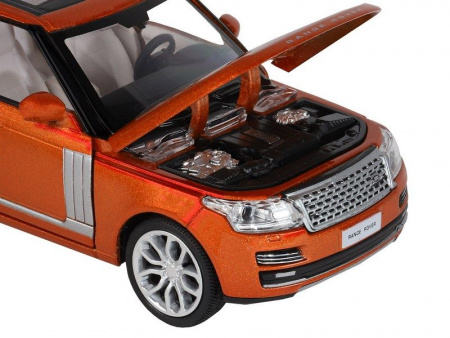 Фото Машина "АВТОПАНОРАМА" 2013 Range Rover, оранжевый, 1/34, свет, звук, инерция, в/к 17,5*13,5*9 см | Инномарт