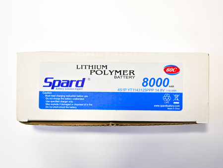 Фото Аккумулятор Li-Po Spard 8000mAh, 14.8V, 50C, XT60, Hardcase для автомоделей 1/10, 1/8 | Инномарт