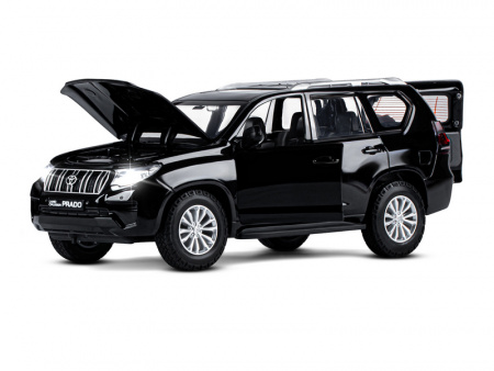 Фото Машина "АВТОПАНОРАМА" Land Cruiser Prado, 1/24, черный, свет, звук, в/к 24,5х12,5х10,5 см | Инномарт