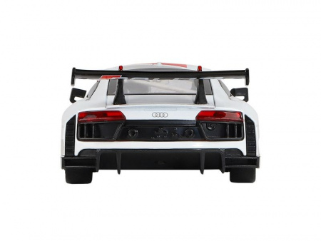 Фото Машина "АВТОПАНОРАМА" AUDI R8, белый перламутр, 1/32, свет, звук, инерция, в/к 17,5*13,5*9 см | Инномарт