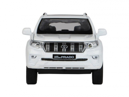 Фото Машина "АВТОПАНОРАМА" Land Cruiser Prado, белый, 1/32, свет, звук, инерция, в/к 17,5*13,5*9 см | Инномарт