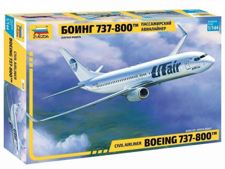 Фото Сборная модель ZVEZDA Пассажирский авиалайнер Боинг 737-800, 1/144 | Инномарт