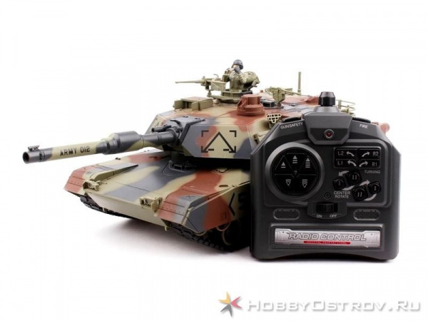 Р/У танк Huan Qi 1:28 M1A2 Abrams, 27/40МГц, стреляет шариками | Инномарт