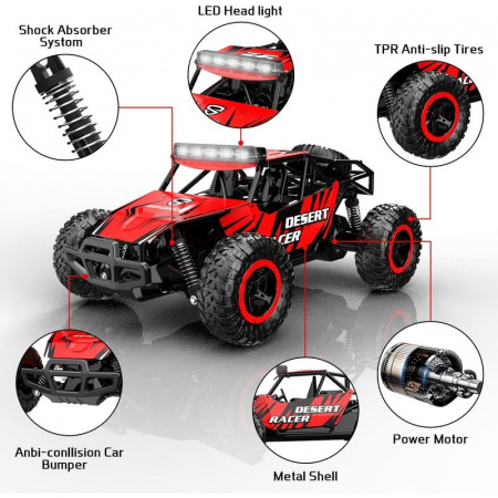 Фото Радиоуправляемый внедорожник Volantex RC Desert King красный 2WD 2.4G 1/16 RTR | Инномарт