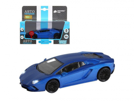 Фото Машина "АВТОПАНОРАМА" Lamborghini Aventador S Coupe, синий, 1/32, свет, звук, в/к 17,5*12,5*6,5 см | Инномарт