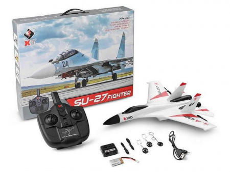 Фото Р/У самолет XK Innovation SU27 340мм EPP 2.4G 3-ch LiPo RTF (белый) | Инномарт