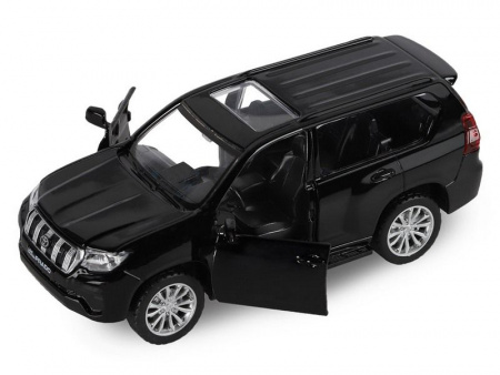 Фото Машина "АВТОПАНОРАМА" Land Cruiser Prado, черный, 1/42, инерция, в/к 17,5*12,5*6,5 см | Инномарт