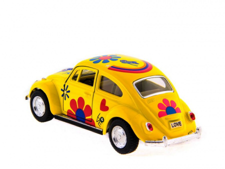 Фото Машина Kinsmart 1967 Volkswagen Classical Beetle with printing инерция (1/12шт.) 1:32 б/к | Инномарт