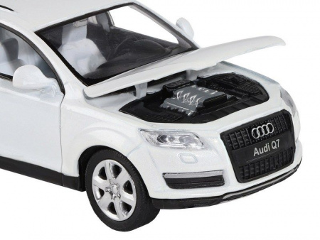 Фото Машина "АВТОПАНОРАМА" Audi Q7, белый, 1/32, свет, звук, инерция, в/к 17,5*13,5*9 см | Инномарт