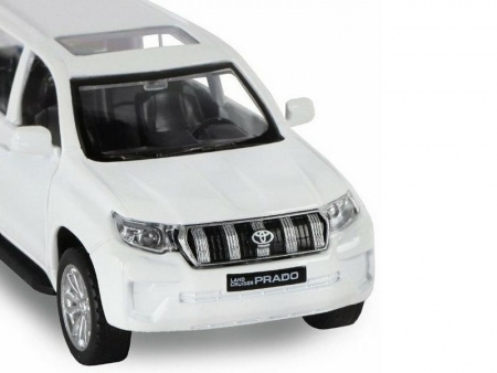 Фото Машина "АВТОПАНОРАМА" Land Cruiser Prado, белый, 1/42, инерция, откр. двери, в/к 17,5*12,5*6,5 см | Инномарт