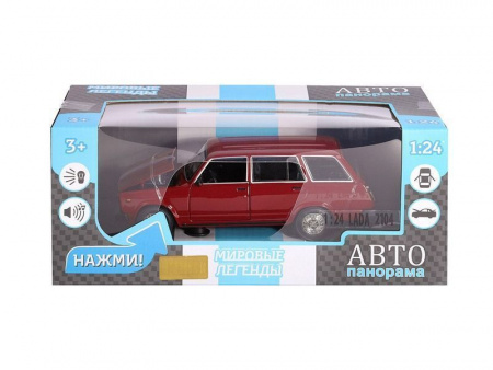 Фото Машина "АВТОПАНОРАМА" ВАЗ 2104, 1/24, бордовый, инерция, в/к 24,5*12,5*10,5 см | Инномарт