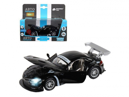 Фото Машина "АВТОПАНОРАМА" BMW Z4 GT, черный, 1/32, свет, звук, инерция, в/к 17,5*13,5*9 см | Инномарт