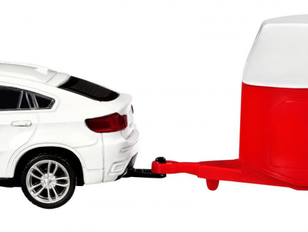 Фото Машина "АВТОПАНОРАМА" BMW X6 c прицепом, 1/43, открываются передние двери, инерция, в/к | Инномарт