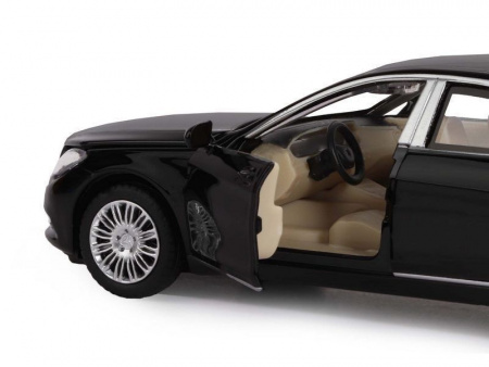 Фото Машина "АВТОПАНОРАМА" Mercedes-Benz S600, черный, 1/32, свет, звук, инерция, в/к 17,5*13,5*9 см | Инномарт
