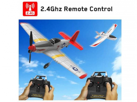 Фото Радиоуправляемый самолет Volantex RC P51D 400мм (синий) 2.4G 4ch LiPo RTF with Gyro | Инномарт