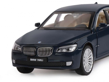 Фото Машина "АВТОПАНОРАМА" BMW 760LI, синий, 1/34, свет, звук, инерция, в/к 17,5*13,5*9 см | Инномарт