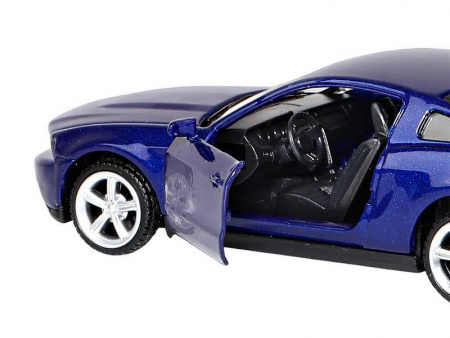 Фото Машина "АВТОПАНОРАМА" Ford Mustang GT, синий, 1/43, инерция, откр. двери, в/к 17,5*12,5*6,5 см | Инномарт