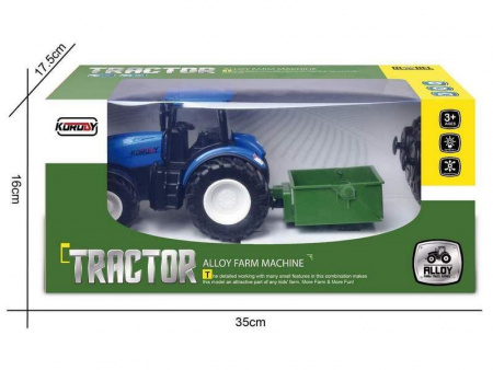Фото Р/У фермерский трактор Korody с самосвальным кузовом, мет. кузов, широкие колеса 1/24 2.4G 6CH RTR | Инномарт