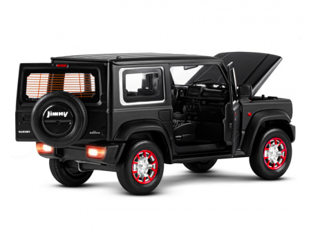 Фото Машина "АВТОПАНОРАМА" Suzuki Jimny, 1/18, черный, свет, звук, в/к 24,5х12,5х10,5 см | Инномарт