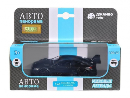 Фото Машина "АВТОПАНОРАМА" Mercedes-AMG C 63 DTM, синий, 1/42, инерция, откр. двери, в/к 17,5*12,5*6,5 | Инномарт