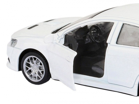Фото Машина "АВТОПАНОРАМА" Mitsubishi Lancer Evolution, белый, 1/41, откр. двери, в/к 17,5*12,5*6,5 см | Инномарт