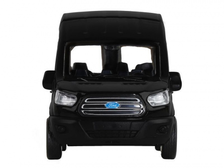 Фото Машина "АВТОПАНОРАМА" Ford Transit, черный, 1/52, инерция, откр. двери, в/к 17,5*12,5*6,5 см | Инномарт