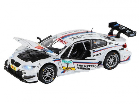 Фото Машина "АВТОПАНОРАМА" BMW M3 DTM, белый, 1/32, свет, звук, инерция, в/к 17,5*13,5*9 см | Инномарт