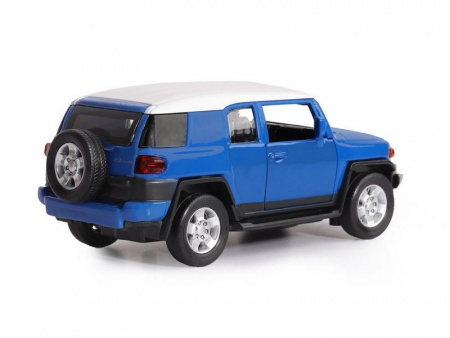 Фото Машина "АВТОПАНОРАМА" Toyota FJ Cruiser, синий, 1/32, свет, звук, инерция, в/к 17,5*13,5*9 см | Инномарт