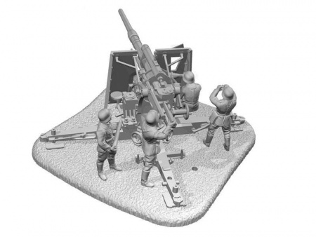 Фото Сборные солдатики ZVEZDA Немецкое зенитное орудие FLAK-36 с расчетом, 1/72 | Инномарт